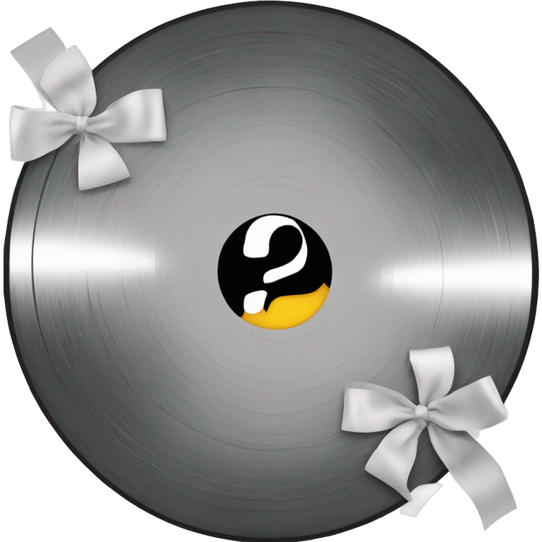 vinyl record with white bow emoji