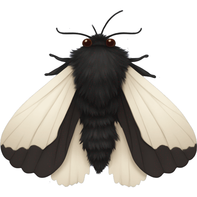 Black fluffy moth emoji