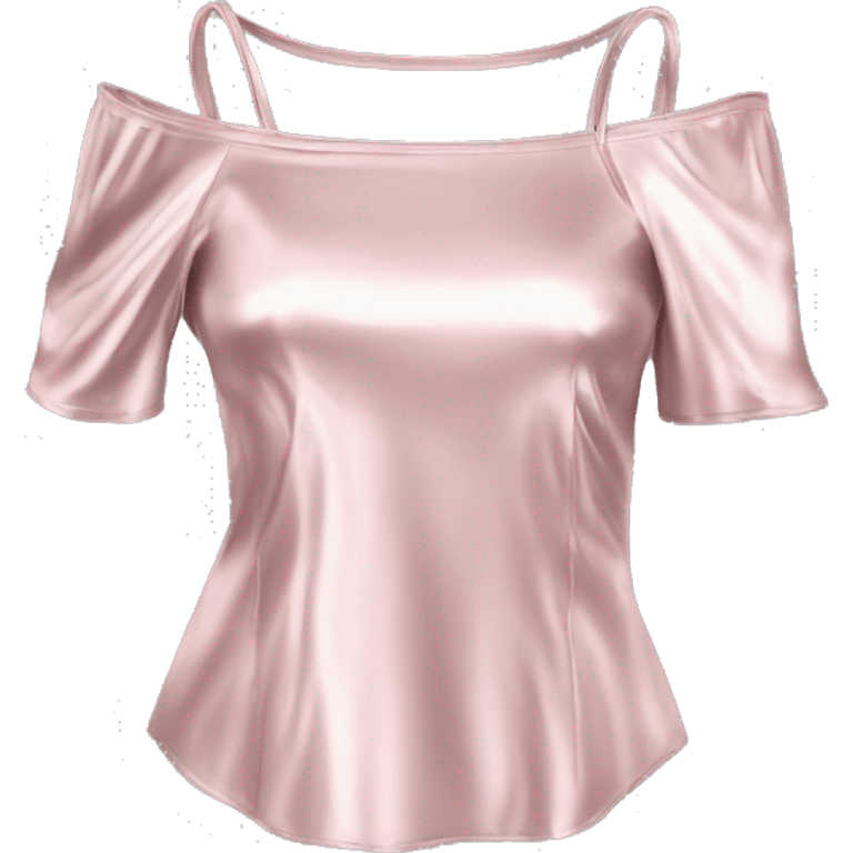 Realistic isolated side view of a light pink metallic off the shoulder Short sleeve blouse. emoji