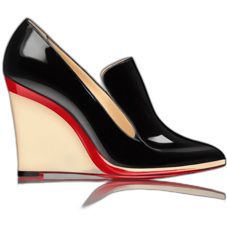 WEDGE heel LOUBOUTIN black PATENT emoji