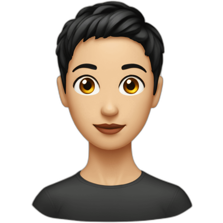 short black hair on the headshort black haircut on the head emoji