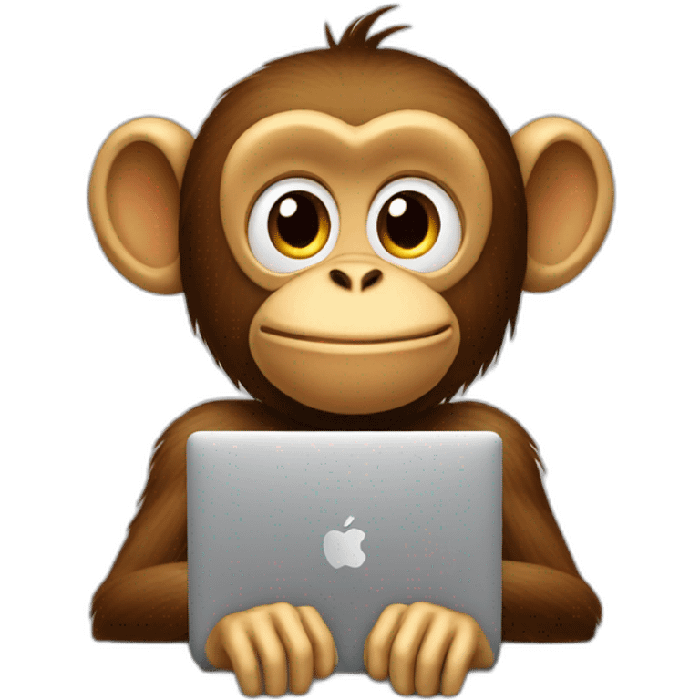 Monkey on an apple computer emoji