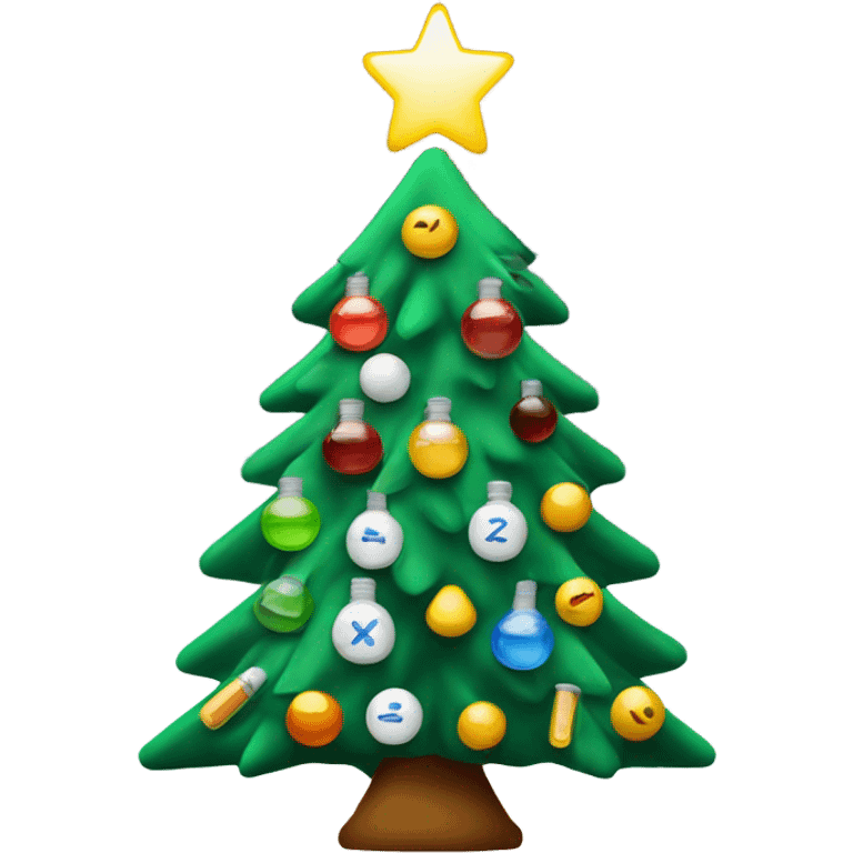 Xmas tree with medications and thermomètre instead of balls  emoji