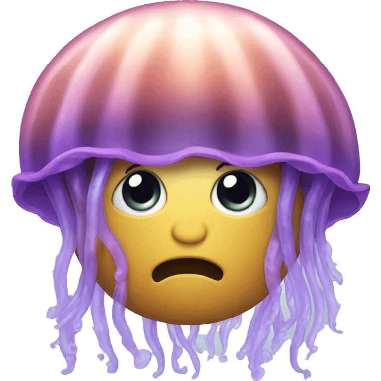 Jellyfish wearing a wig emoji