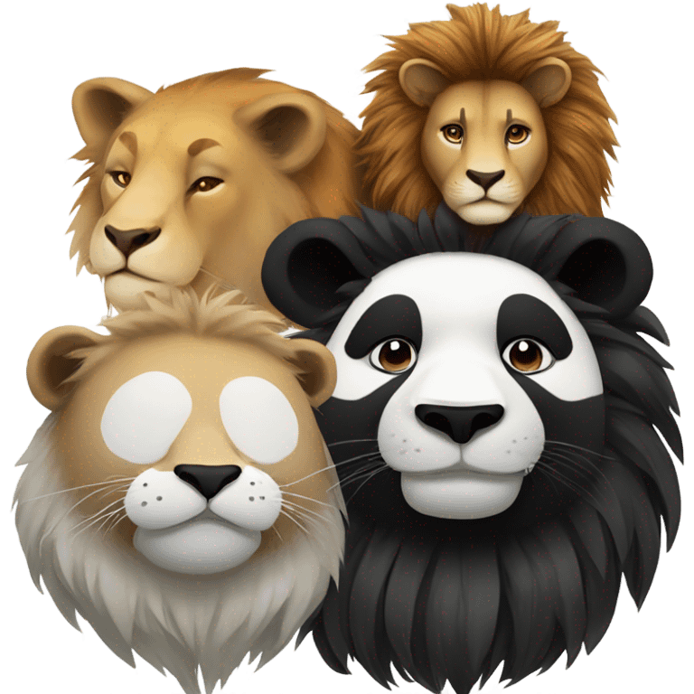 Panda and lion together  emoji