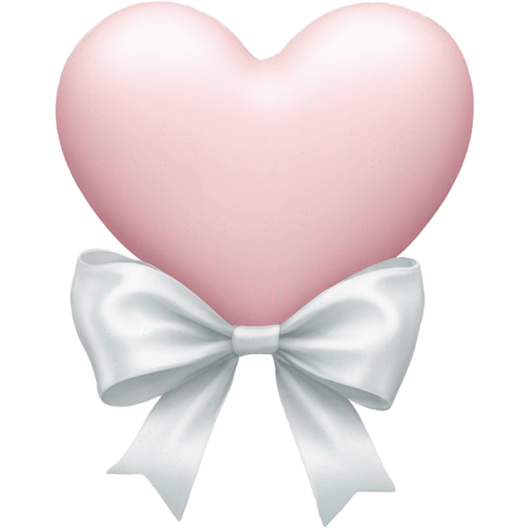 Pastel pink heart with white bow emoji