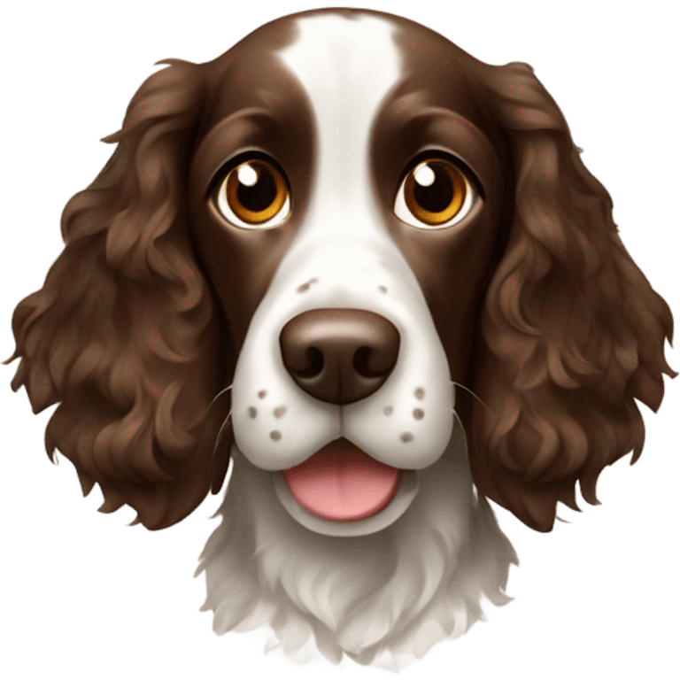 A brown spotted springer spaniel emoji