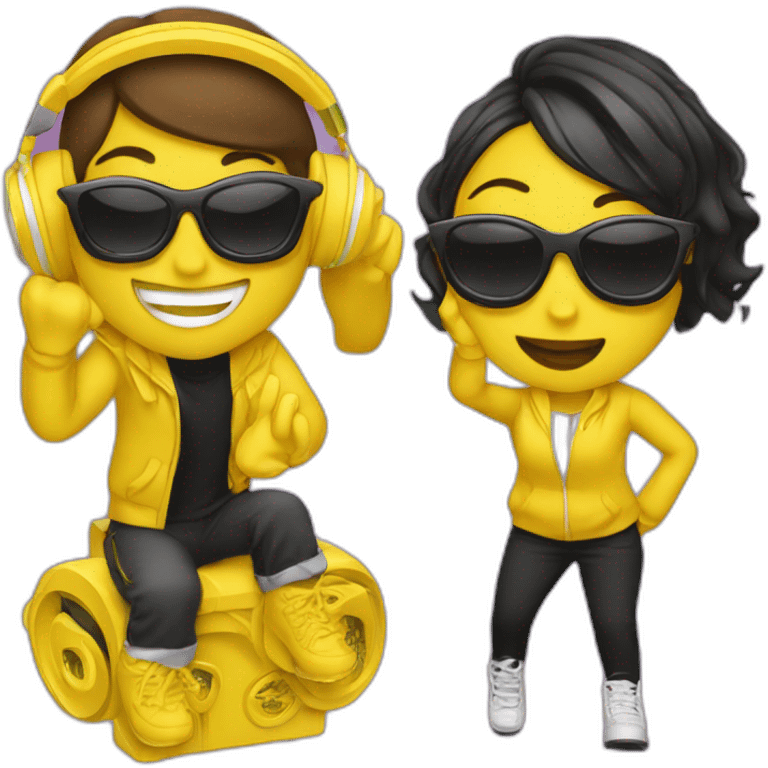 DJ and DJane yellow emoji