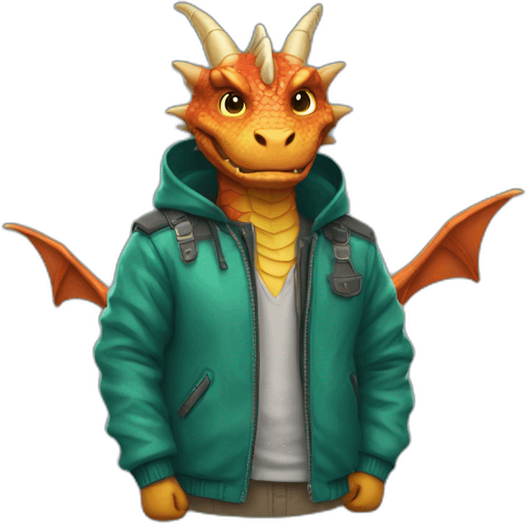 Dragon with jacket  emoji