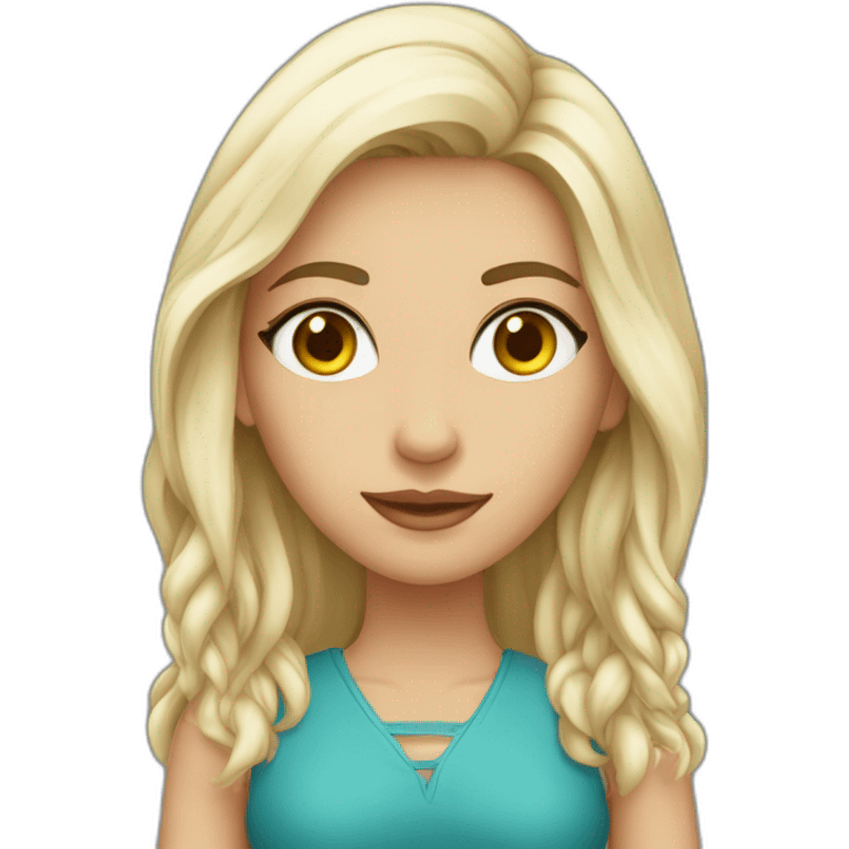 mulher branca loira olhos claros assstada emoji