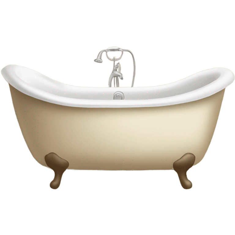 bubble bath in light beige bath tub emoji