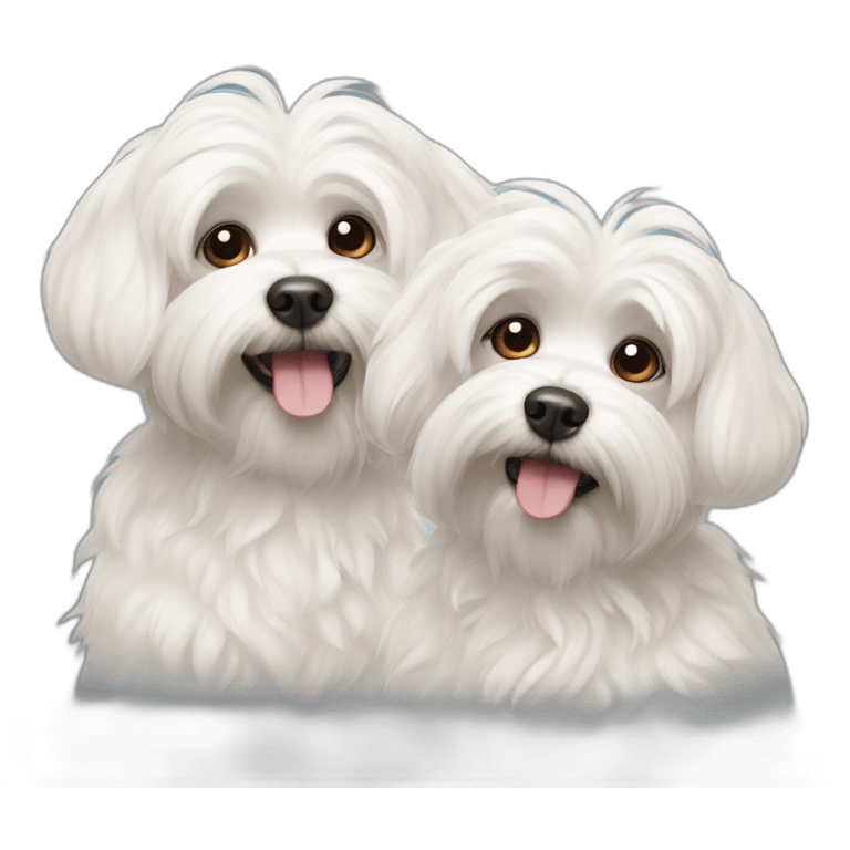 Two Malteses dogs emoji