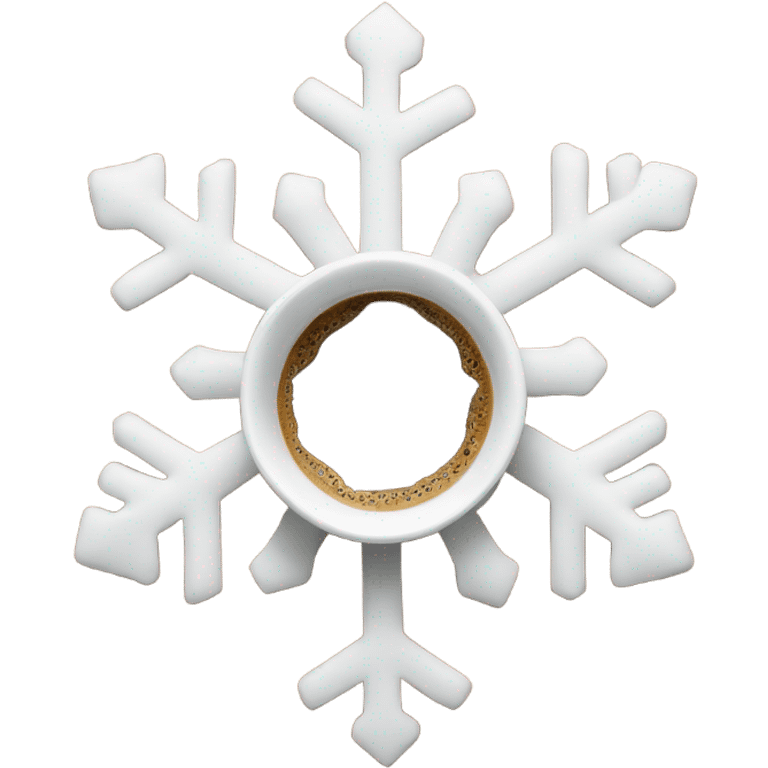 Snowflake with coffee emoji