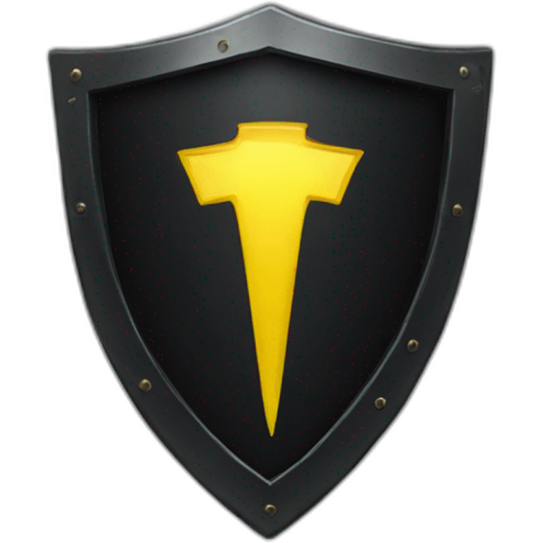 black shield with yellow flash inside emoji