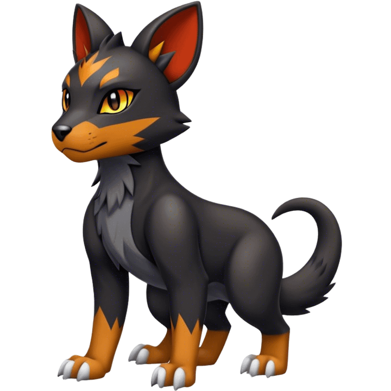 Cool edgy Torracat-Houndour-Digimon, full body emoji