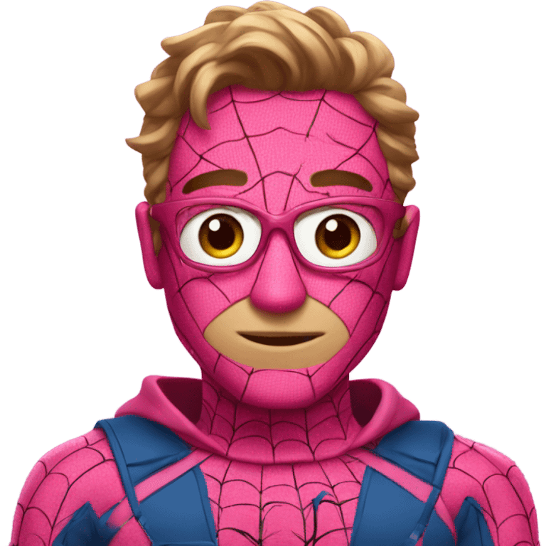 pink sweater on Spider- man emoji