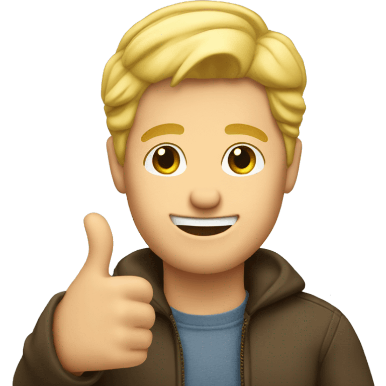 blond hair man thumbs up emoji