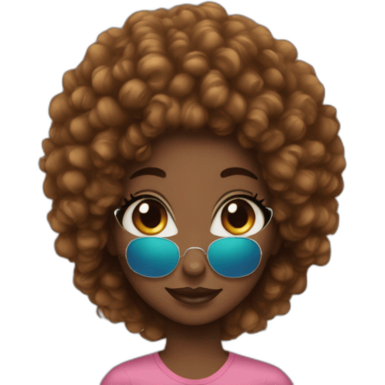 Fille noire avec des cheveux afro  jolie emoji