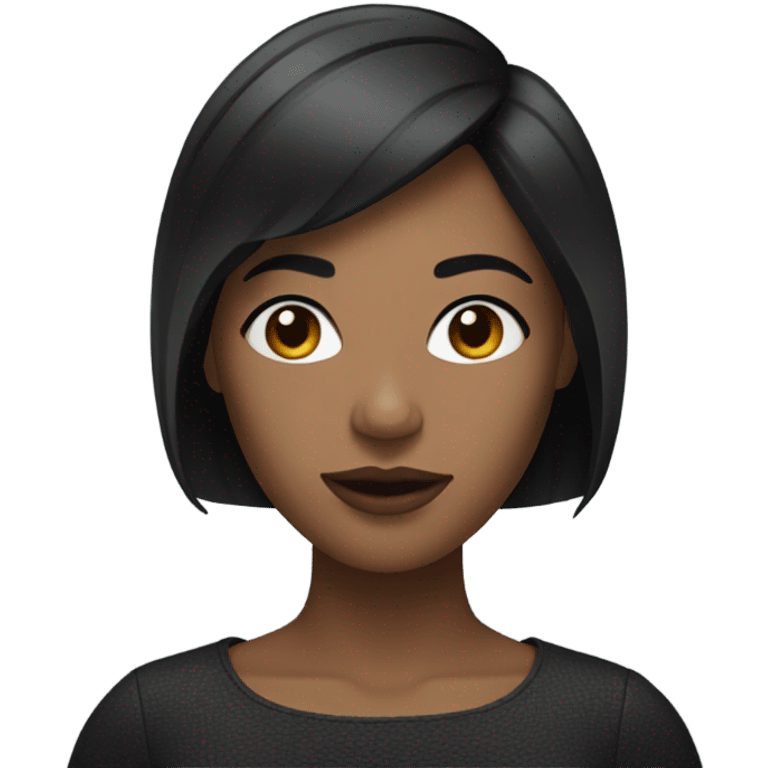 black woman with black short bob and a nice top emoji