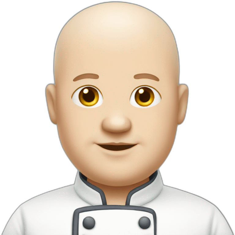 Chubby white bald chef emoji