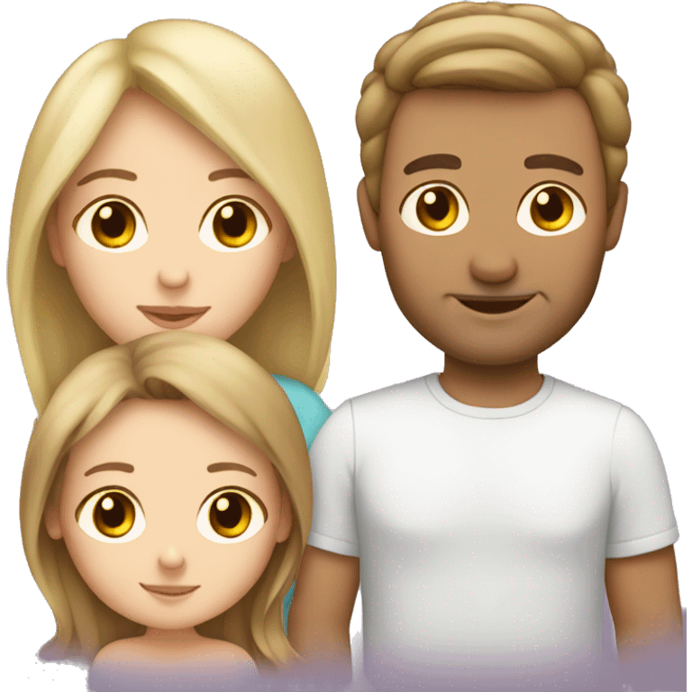 Mum, Brown hair/  Dad, Blond hair/ newborn emoji