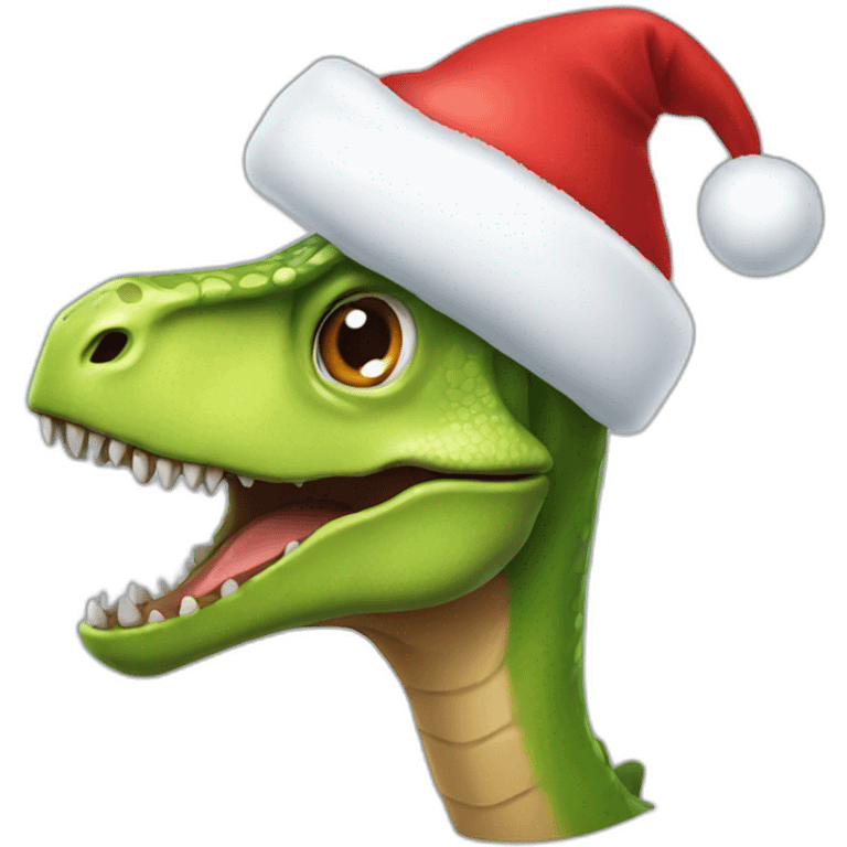 dinosaur santa head emoji