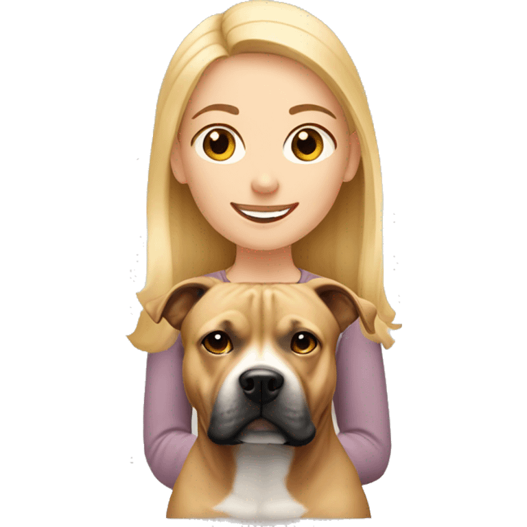 Blonde girl with Staffordshire terrier  emoji