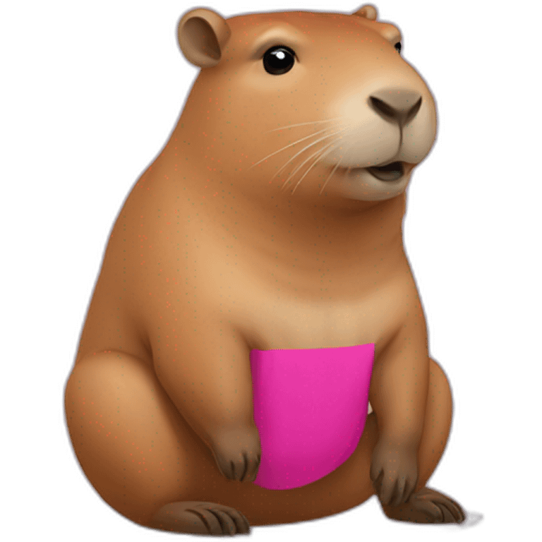 capybara wearing dark pink tshirt emoji