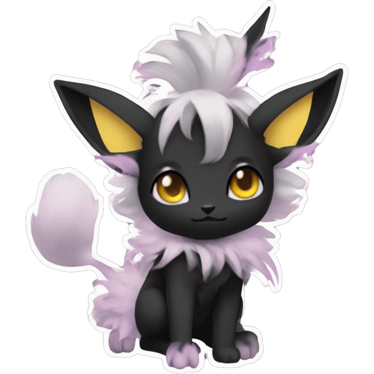 Dark Black Punk Kawaii Eeveelution-Cute-Pokémon-fusion full body emoji