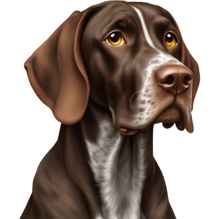 brown gsp dog French Pointer, dark brown roan with eyes, no white spots emoji