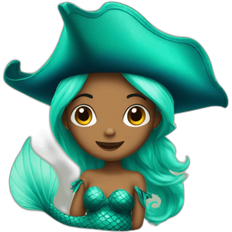 Mermaid with pirate hat emoji