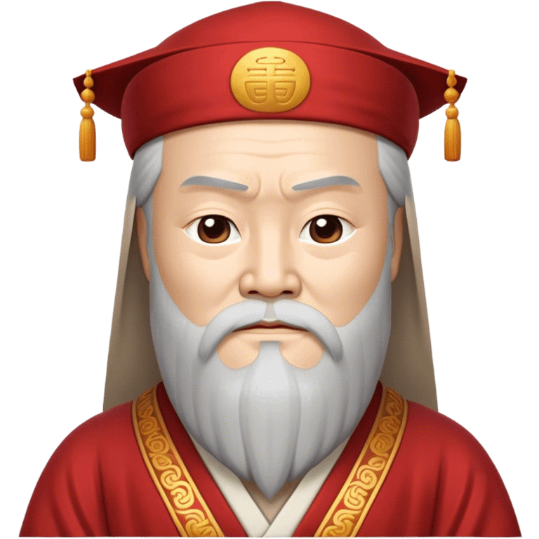 Cinematic Realistic Confucius Portrait Emoji, depicted as a wise ancient philosopher in traditional robes with a serene, contemplative expression, rendered with soft timeless textures and harmonious natural lighting that captures his enduring wisdom. emoji