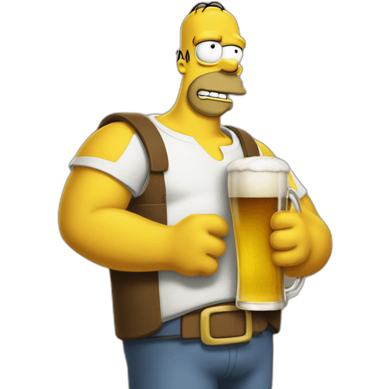 Homer simopson drinking a beer emoji