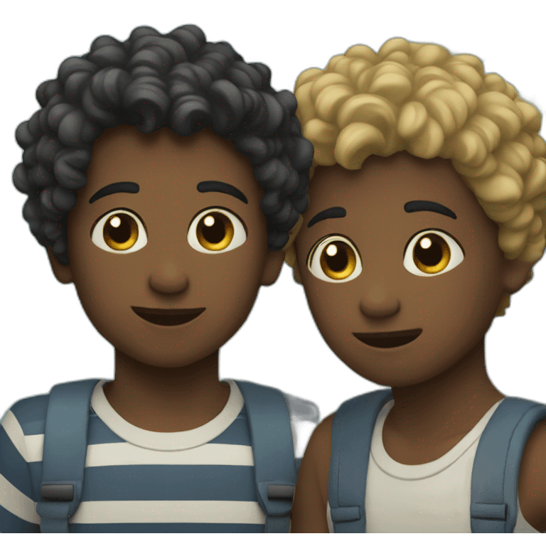 two boys by the ocean emoji