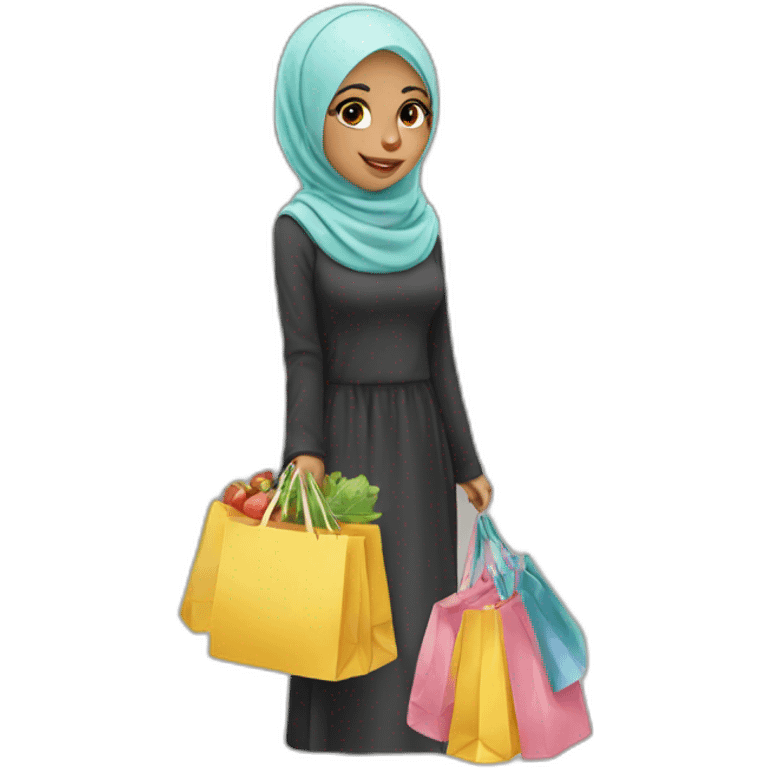 Hijab girl shopping emoji