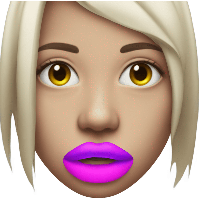 Neon lips emoji