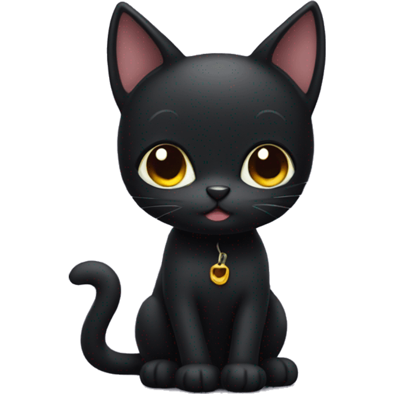 black cat very cute emoji