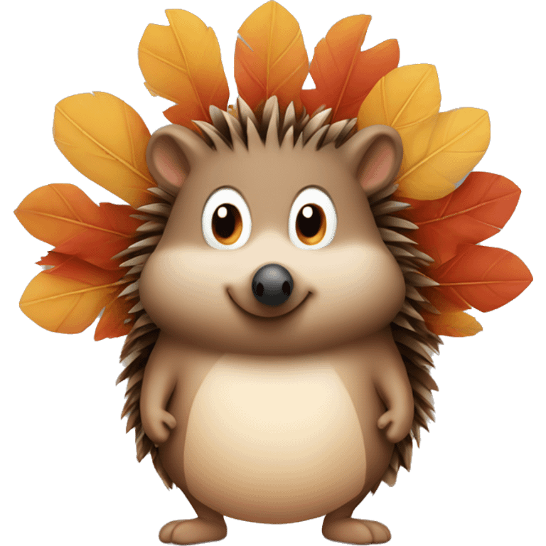 Hedgehog dressed as turkey emoji