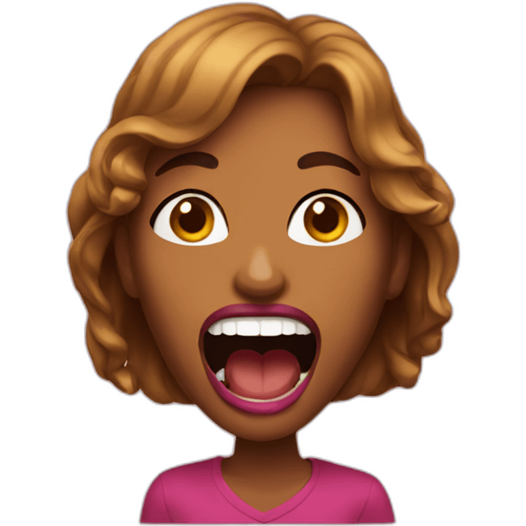 big mouth woman emoji