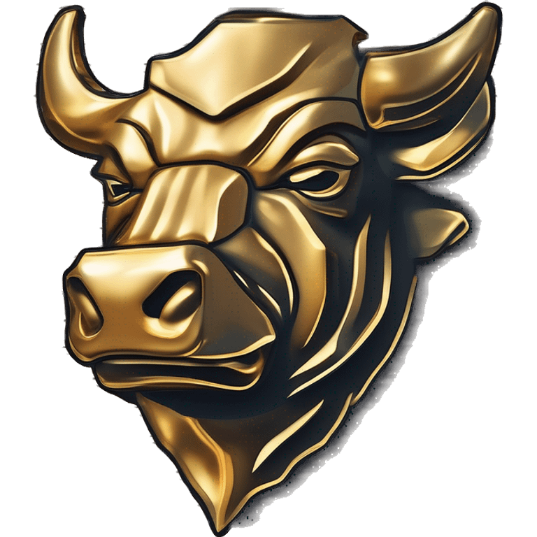 golden raging wall street bull portrait emoji