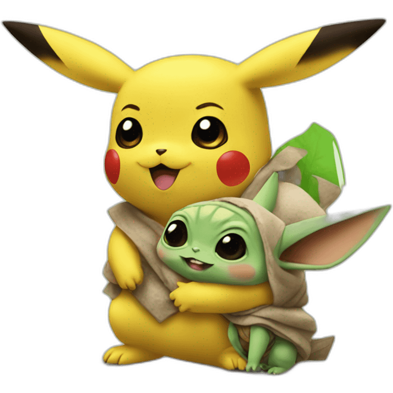 Pikachu and baby yoda emoji