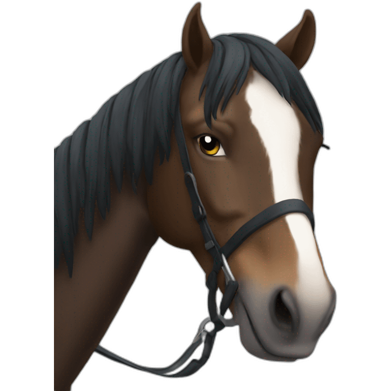 Cheval noir emoji