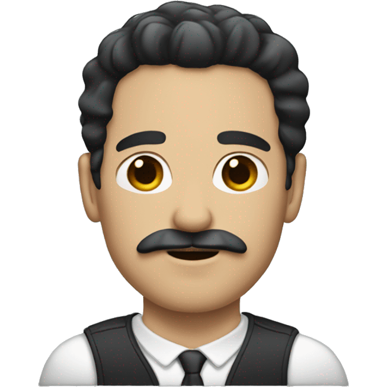 White man with black hair and mustache emoji