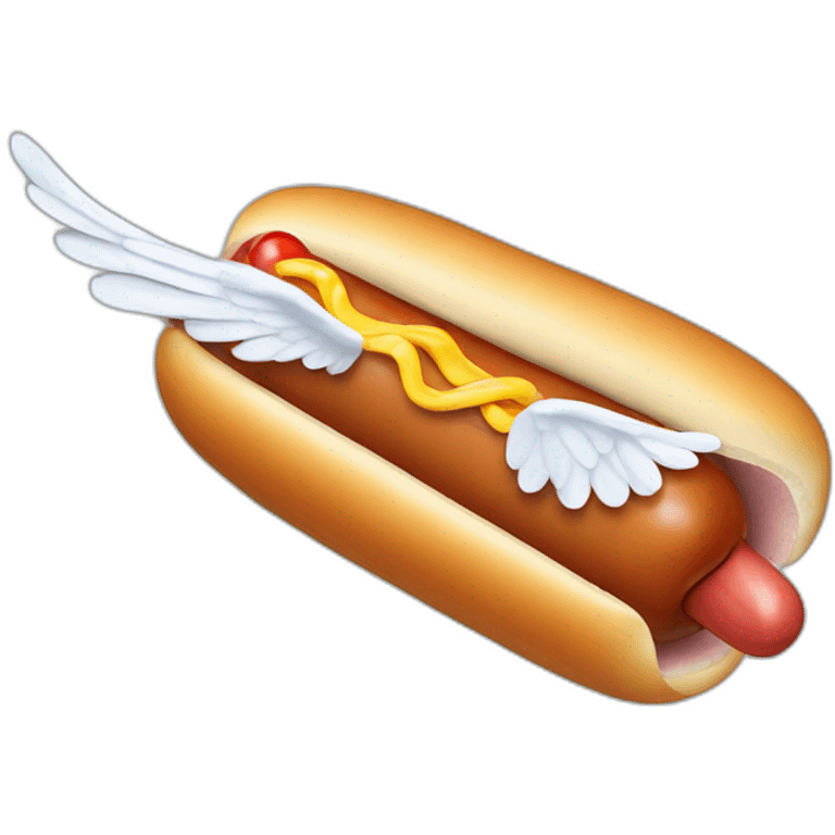 Flying hot dog with wings emoji