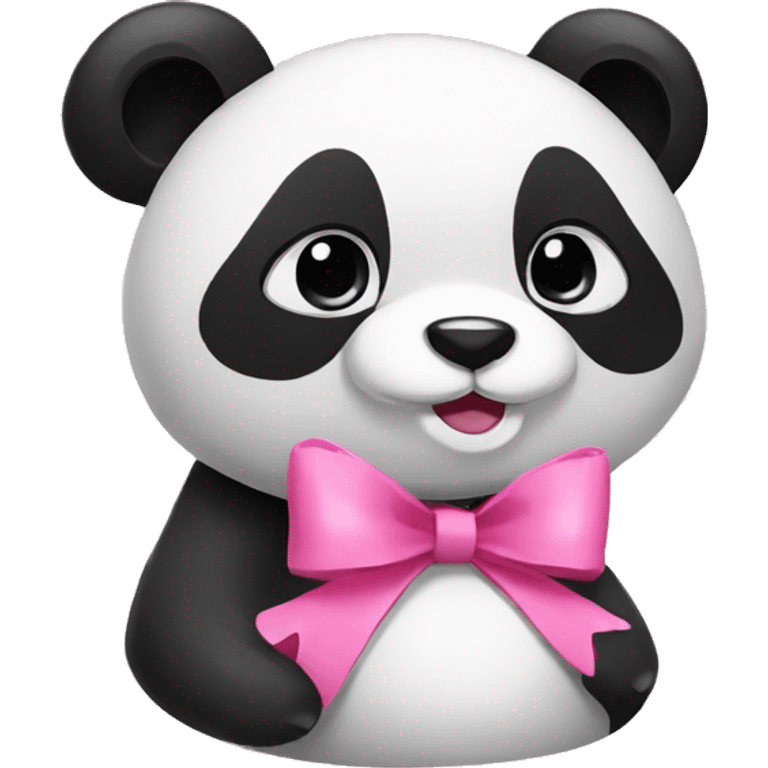 Panda with pink bow emoji