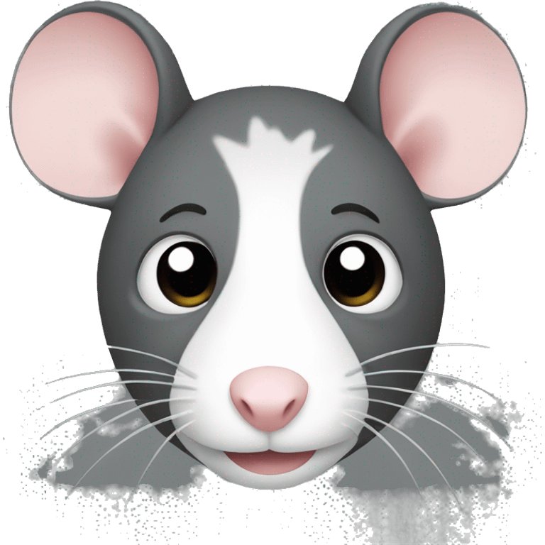 two rats, white and dark gray emoji