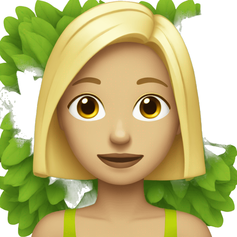 Blonde girl relaxing  emoji