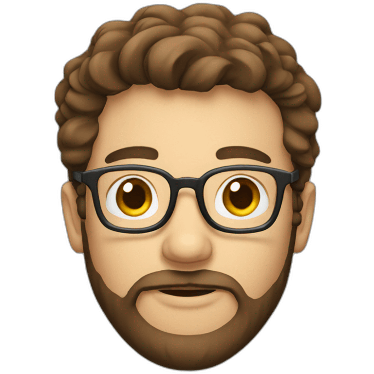 Chemist with glasses, brown hair and beard emoji