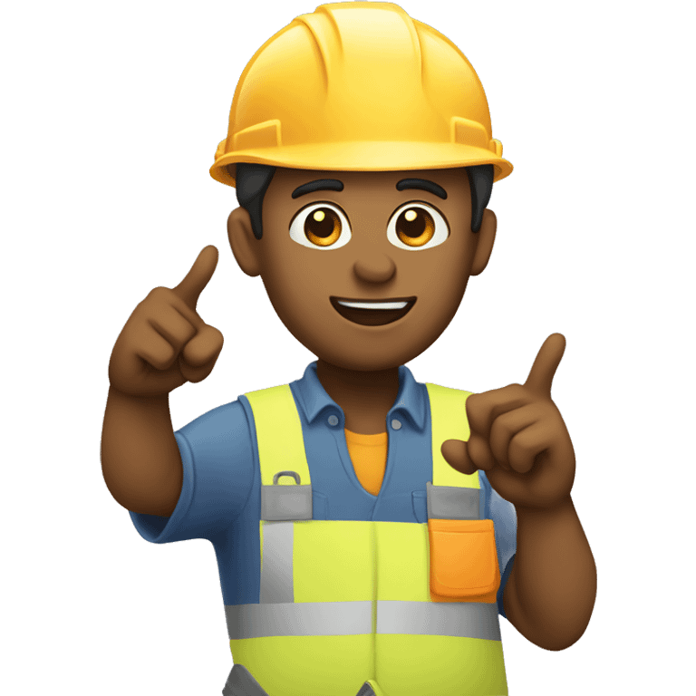 Construction worker pointing up emoji