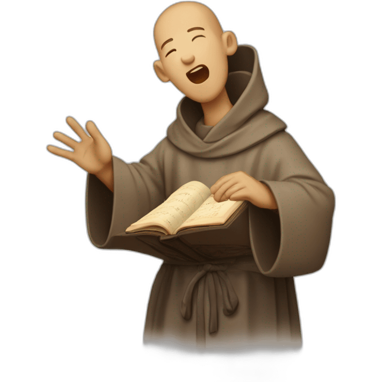 beneditine monk singing gregorian chant emoji